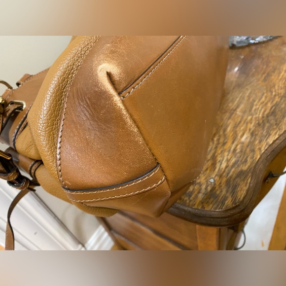 Burberry Tan Leather Bridle Trim Hepburn Crossbody Shoulder Bag - Picture 3 of 10